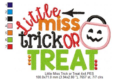 Little Miss Trick or Treat - Applique