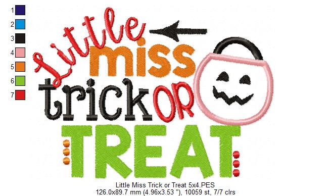 Little Miss Trick or Treat - Applique