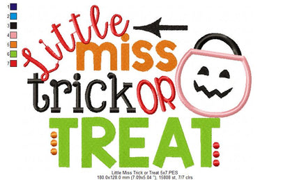 Little Miss Trick or Treat - Applique