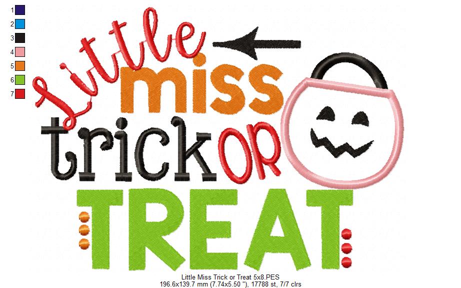 Little Miss Trick or Treat - Applique