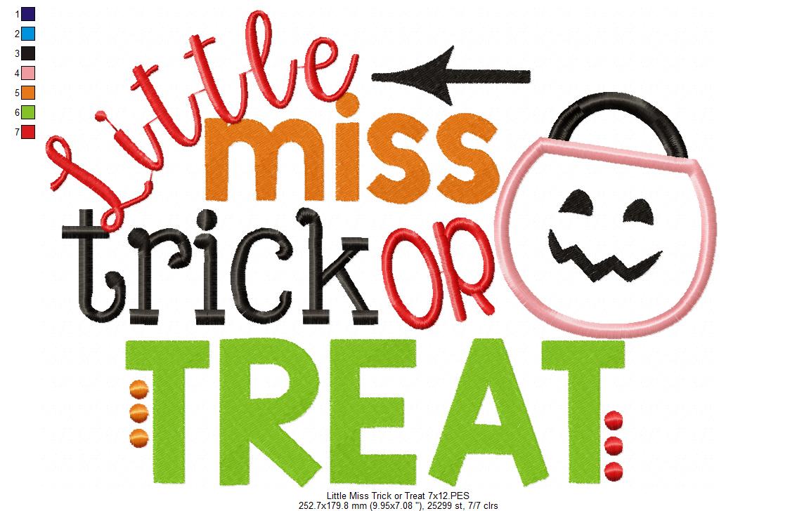 Little Miss Trick or Treat - Applique
