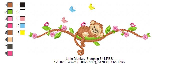 Little Monkey Sleeping - Fill Stitch