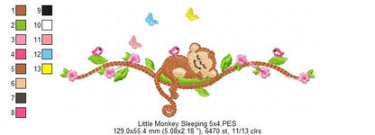 Little Monkey Sleeping - Fill Stitch