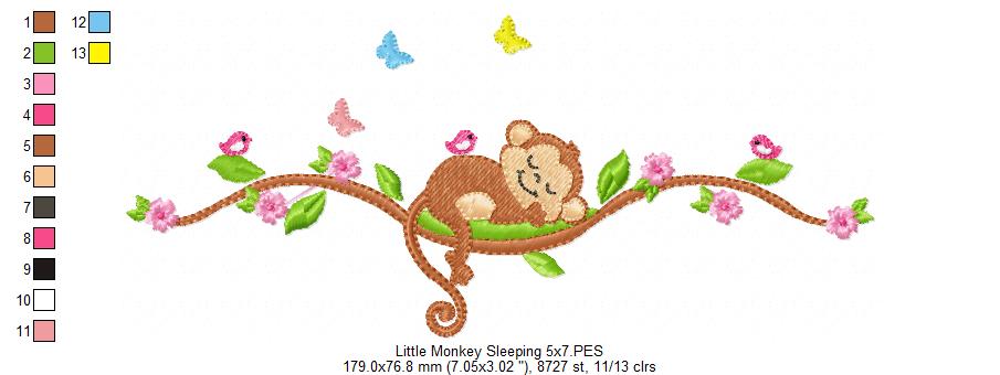 Little Monkey Sleeping - Fill Stitch