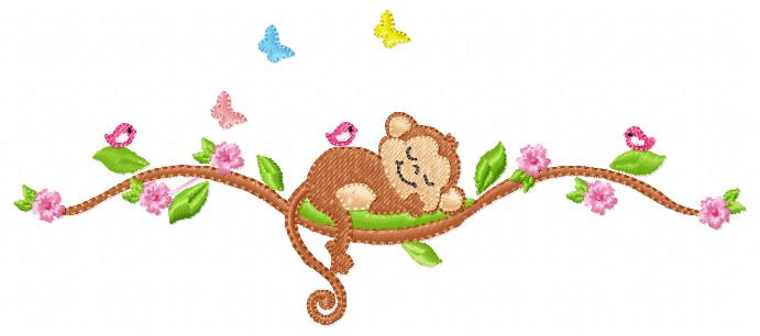 Little Monkey Sleeping - Fill Stitch