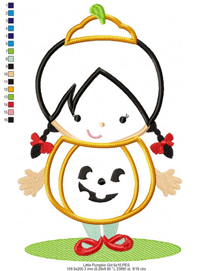 Little Pumpkin Girl - Applique