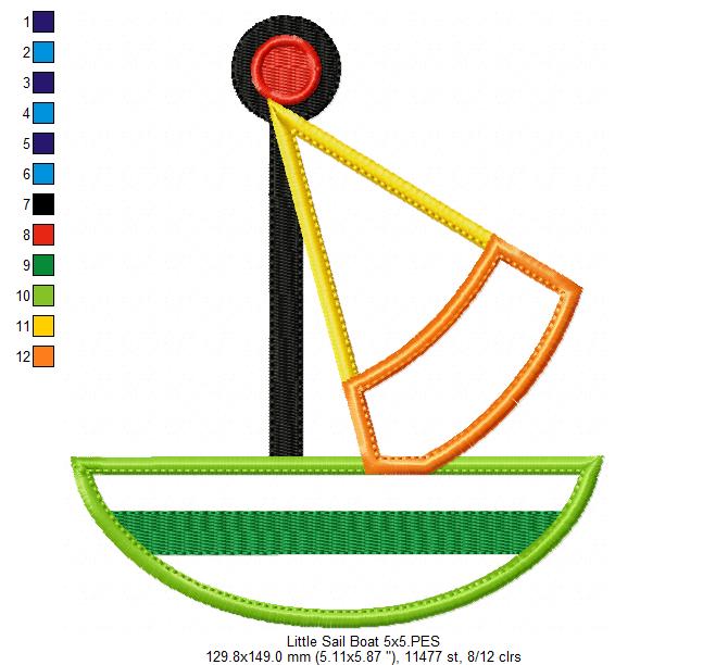 Little Sail Boat - Applique