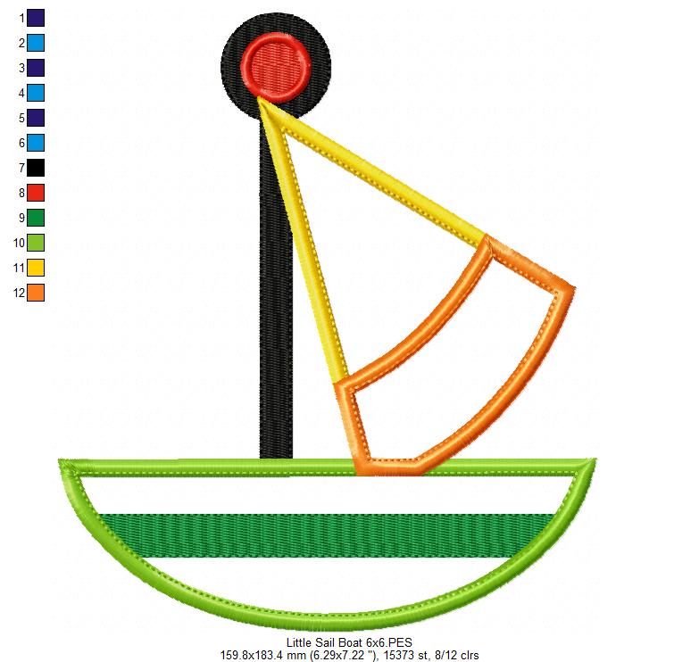 Little Sail Boat - Applique