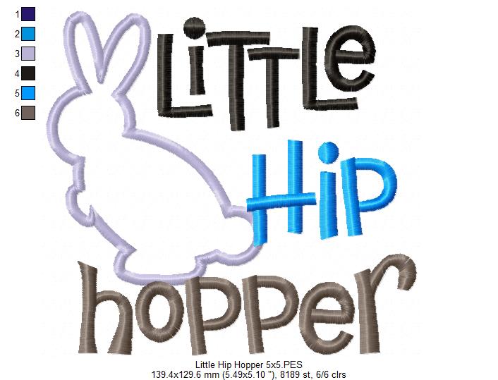 Easter Bunny Little Hip Hopper - Applique