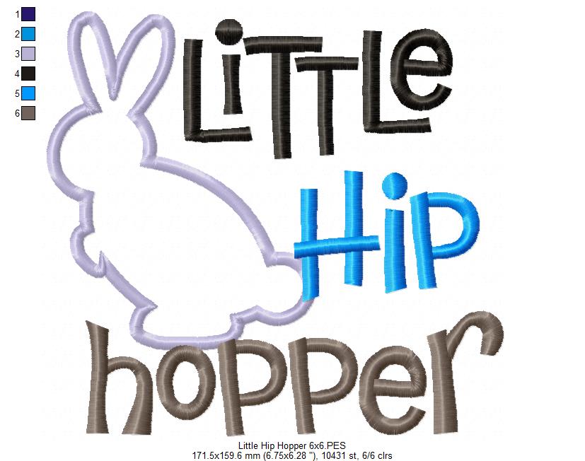 Easter Bunny Little Hip Hopper - Applique