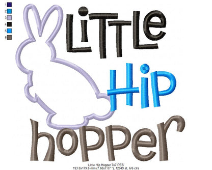 Easter Bunny Little Hip Hopper - Applique