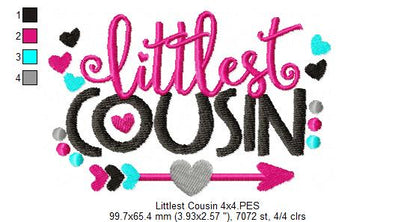 Littlest Cousin Quote – Fill Stitch – Machine Embroidery Design