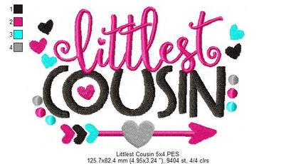 Littlest Cousin Quote – Fill Stitch – Machine Embroidery Design
