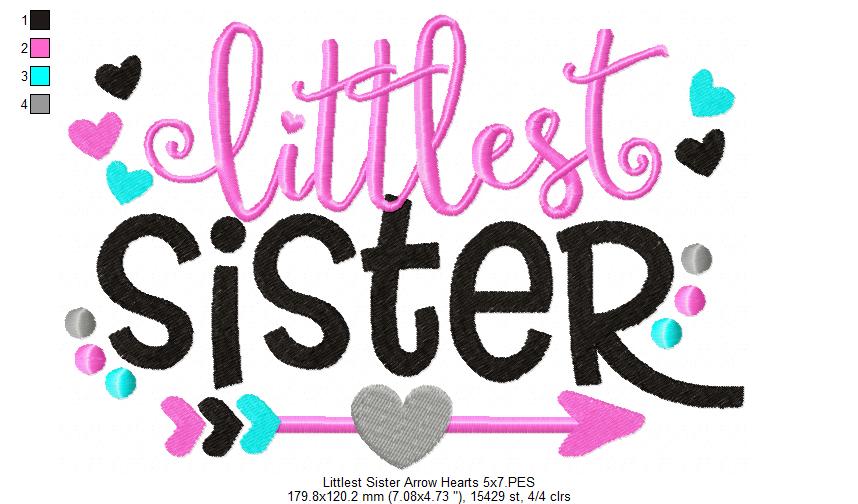 Littlest Sister Arrow and Hearts - Fill Stitch
