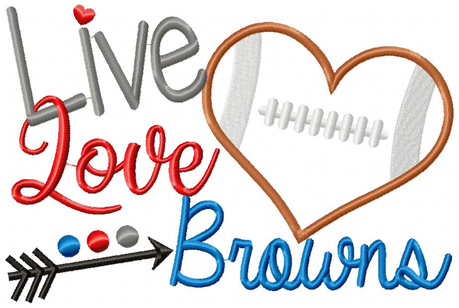Live Love Browns – Appliqué – Machine Embroidery Design