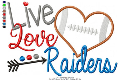 Football Live Love Raiders - Applique