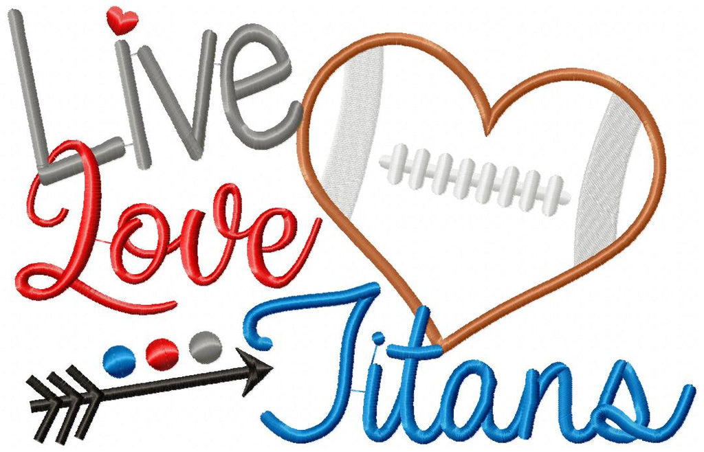 Football Live Love Titans - Applique