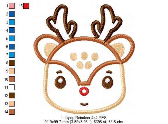 Santa Claus and Rudolph Reindeer Brought you a Sweet Lollipop  - ITH Project - Machine Embroidery Design