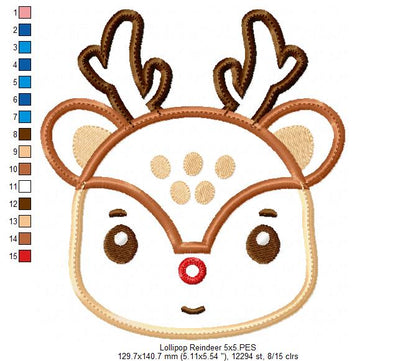 Santa Claus and Rudolph Reindeer Brought you a Sweet Lollipop  - ITH Project - Machine Embroidery Design