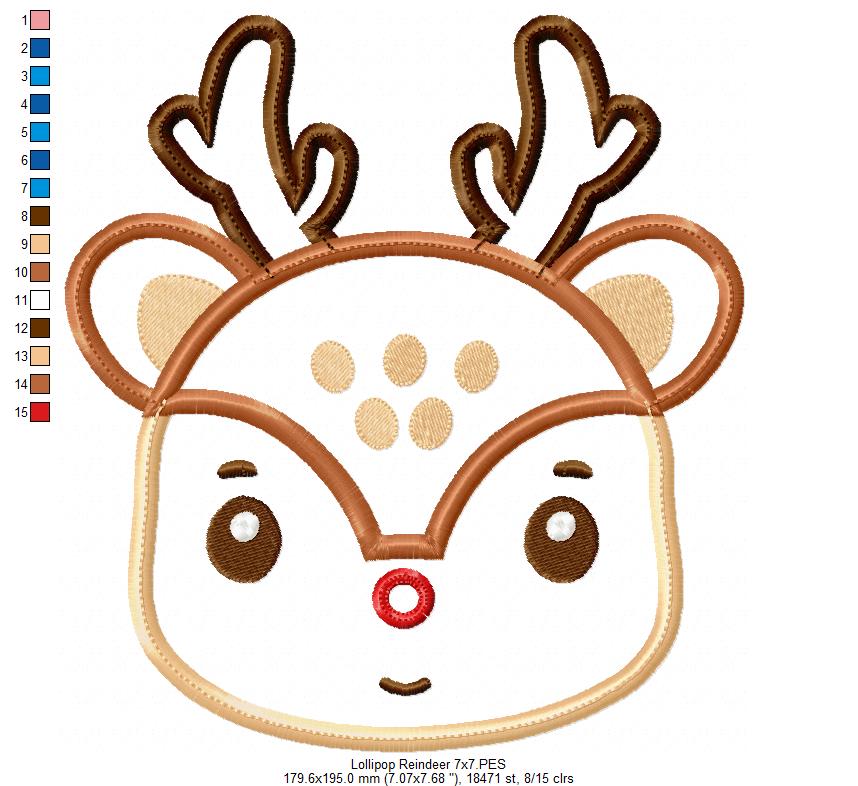 Santa Claus and Rudolph Reindeer Brought you a Sweet Lollipop  - ITH Project - Machine Embroidery Design