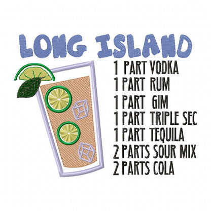 Cocktails Recipe Embroidery Collection - Applique - Set of 18 designs