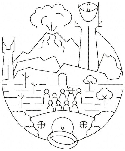 The Ring Fellowship - Redwork