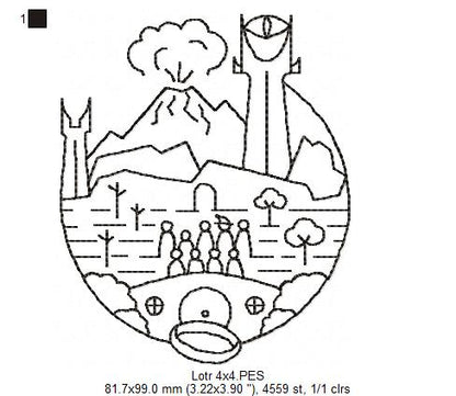 The Ring Fellowship - Redwork