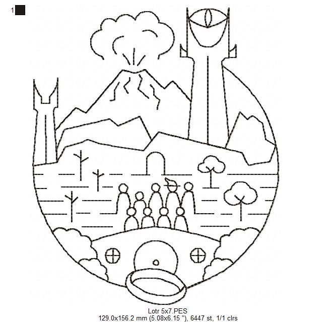 The Ring Fellowship - Redwork