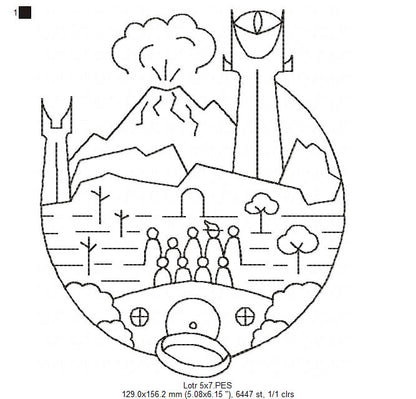 The Ring Fellowship - Redwork