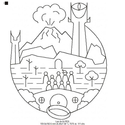 The Ring Fellowship - Redwork