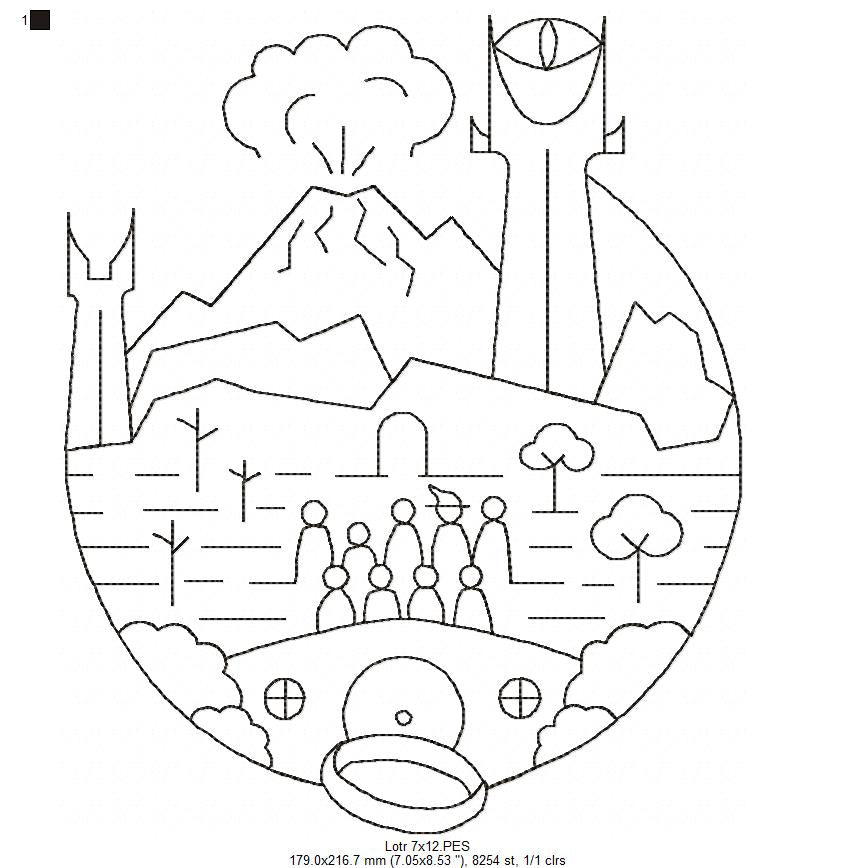 The Ring Fellowship - Redwork