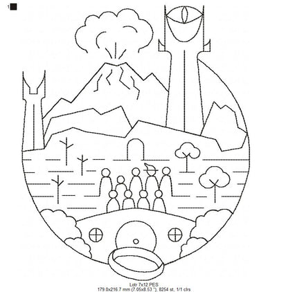 The Ring Fellowship - Redwork