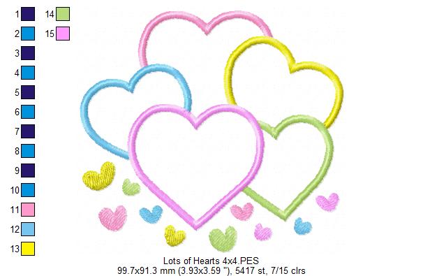 Lots of Hearts - Applique