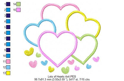 Lots of Hearts - Applique