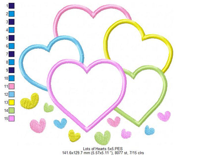 Lots of Hearts - Applique