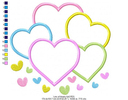 Lots of Hearts - Applique