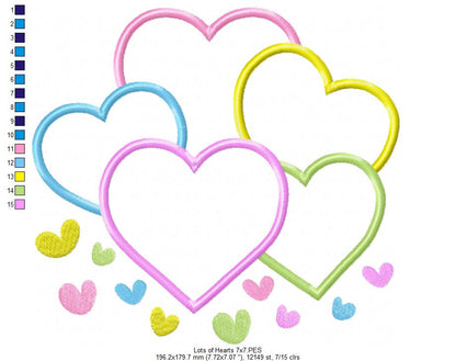 Lots of Hearts - Applique