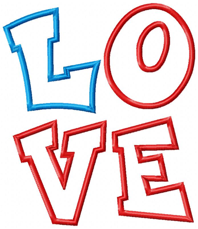 Love 4th of July - Applique