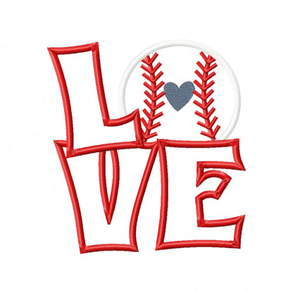 Love Baseball - Applique