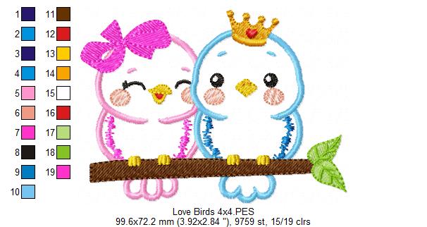 Love Birds - Applique Embroidery