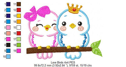 Love Birds - Applique Embroidery