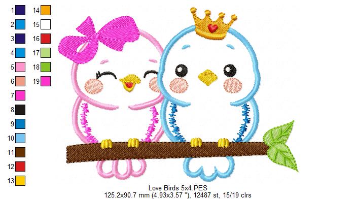 Love Birds - Applique Embroidery