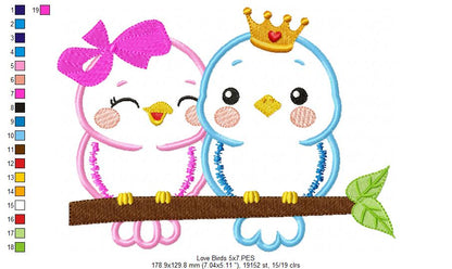 Love Birds - Applique Embroidery