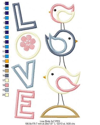 Love Birds - Applique