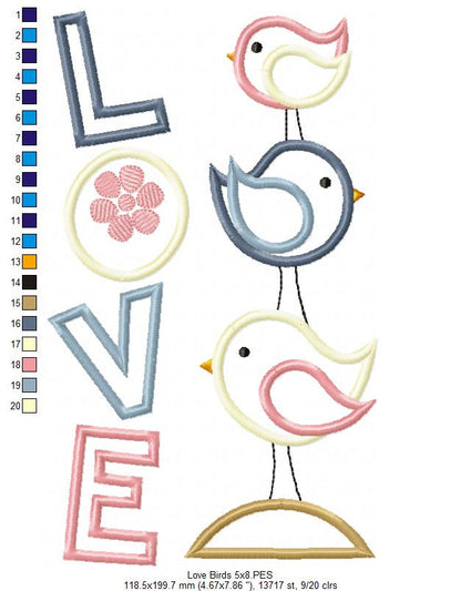 Love Birds - Applique