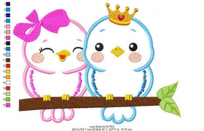 Love Birds - Applique Embroidery