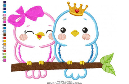 Love Birds - Applique Embroidery