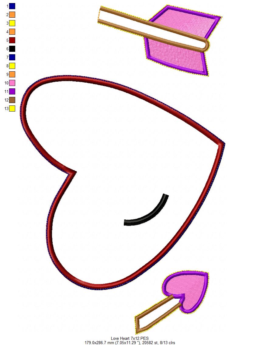 Valentines Heart Ornament - ITH Project - Machine Embroidery Design