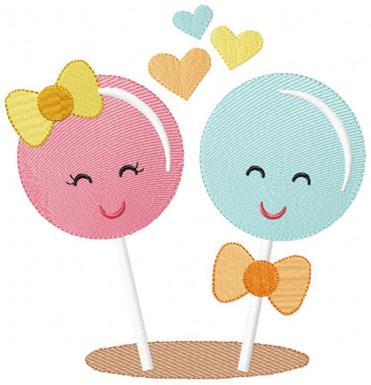 Love lollipops - Fill Stitch - Machine Embroidery Design