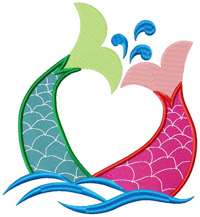 Love Mermaids - Fill Stitch - Machine Embroidery Design